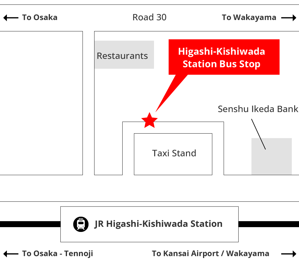 Map Higashi-Kishiwada Station Bus Stop